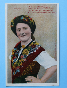 Ansichtskarte AK Trachten Volkstrachten 1905-1925 Thüringerin Frau Mädchen Thüringen